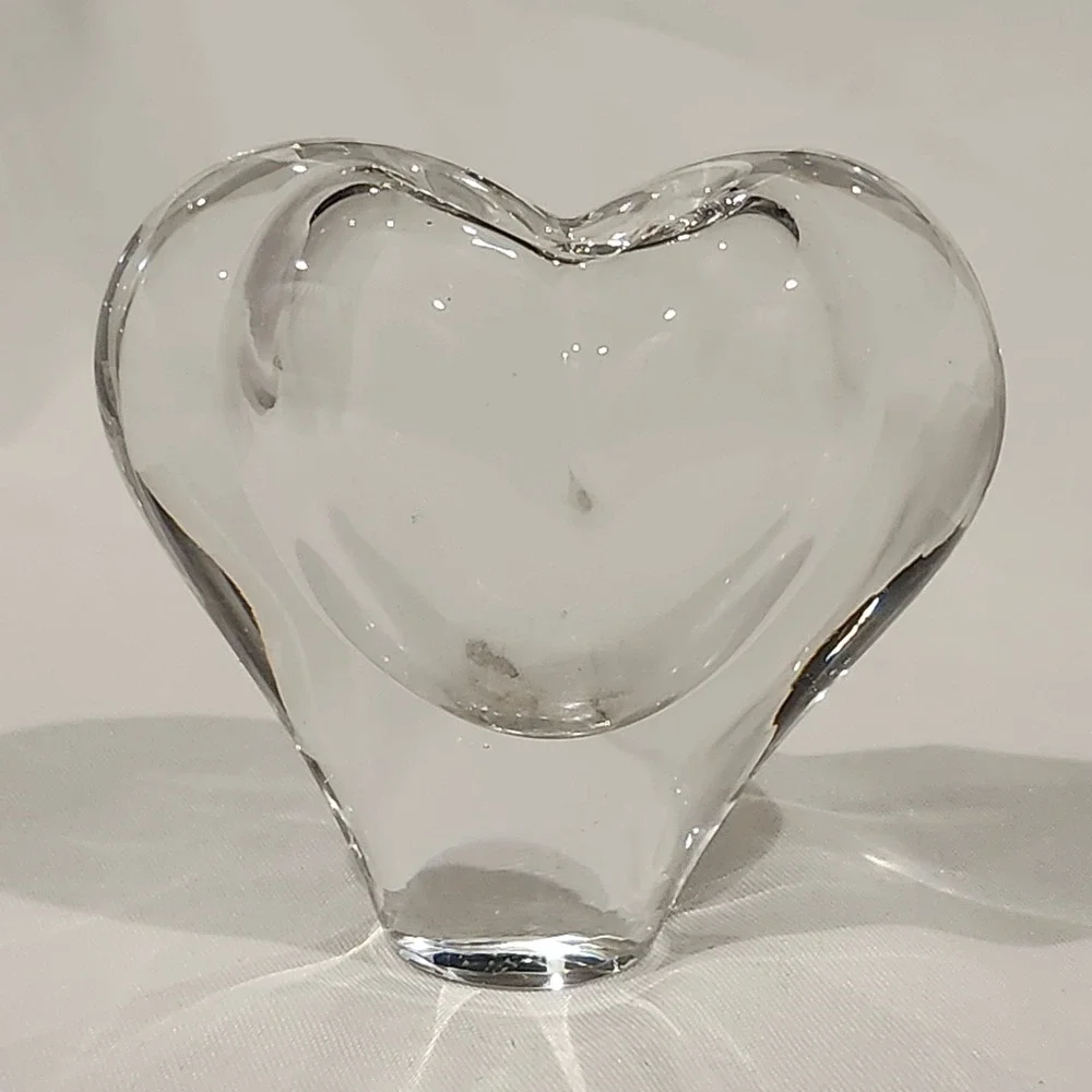 Heart Bud Vase Home Decor Small Clear Hand Blown Glass